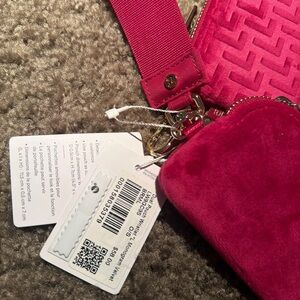 Pink Velvet Lululemon Monogram Dual Pouch Wristlet NWT